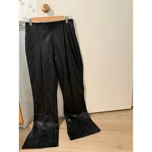 Abercrombie & Fitch Vegan Leather Flare Pants Black Faux Leather Bell Bottom 🖤